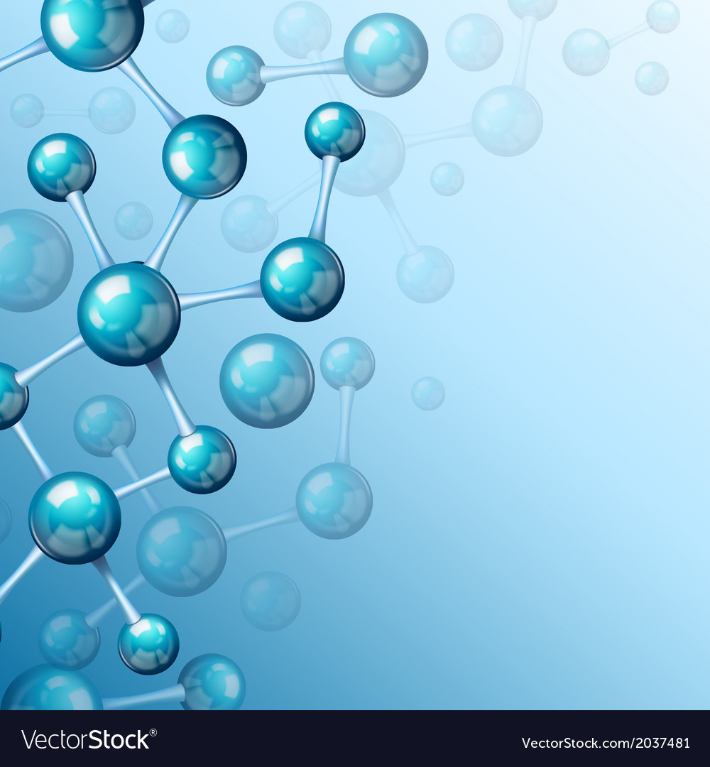 Blue Molecule 3d Background Royalty Vector Image