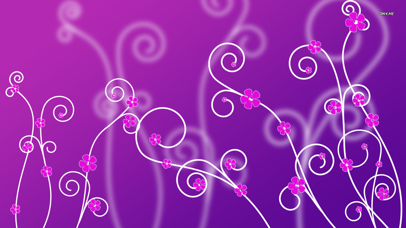 Purple Flowers Wallpaper Vector