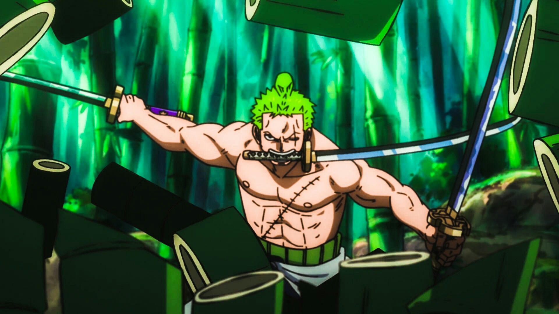 Zoro Santoryu Rengoku Onigiri One Piece Live Wallpaper - MoeWalls