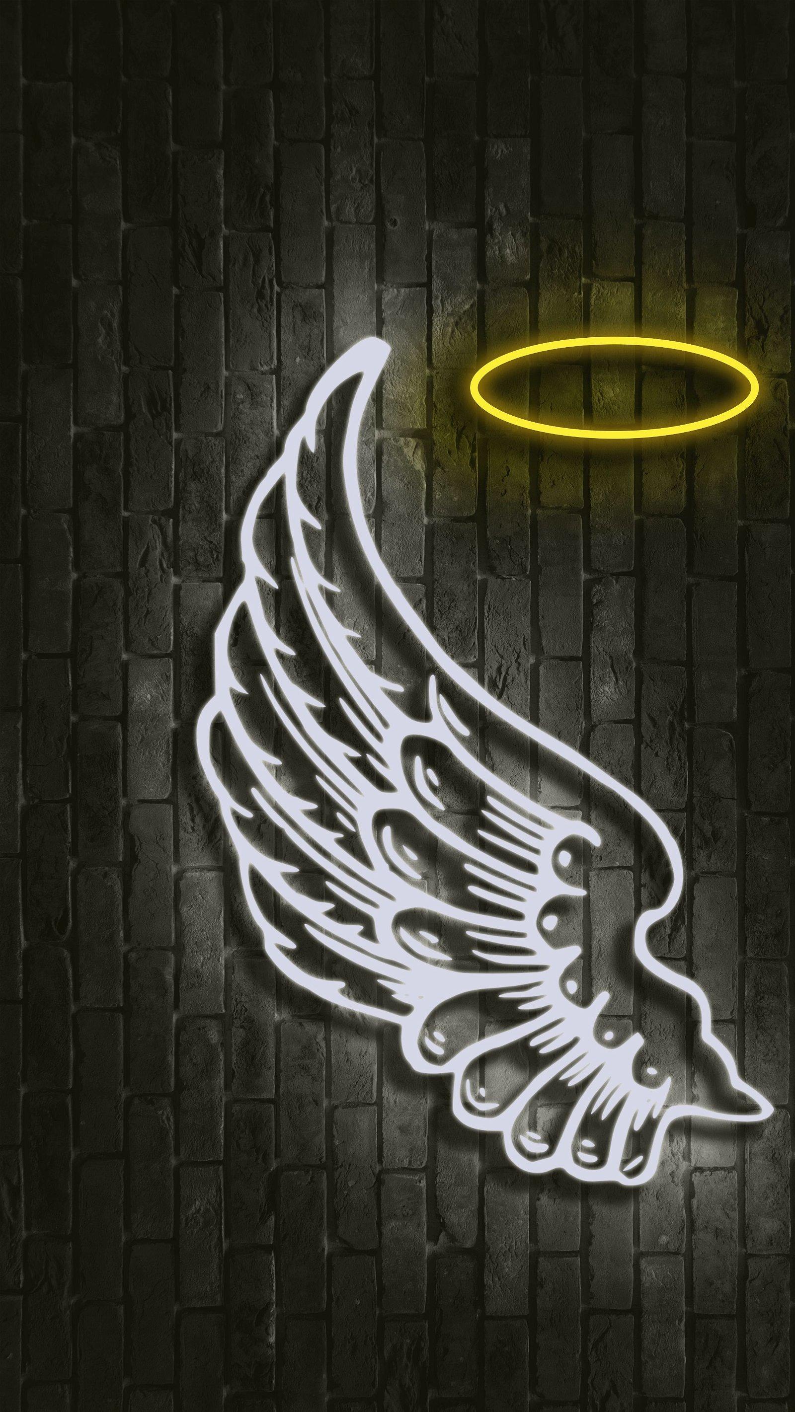 Neon Angel Wings Wallpaper Mobcup
