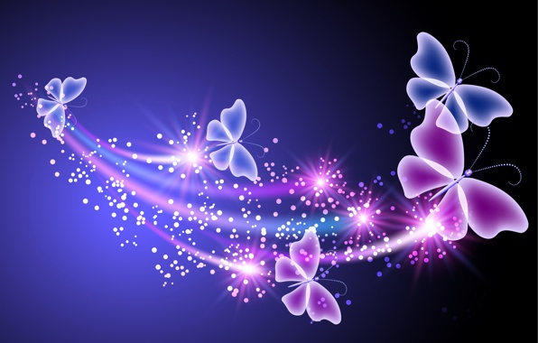 Pink Sparkle Glow Butterfly Neon Wallpaper Photos Pictures