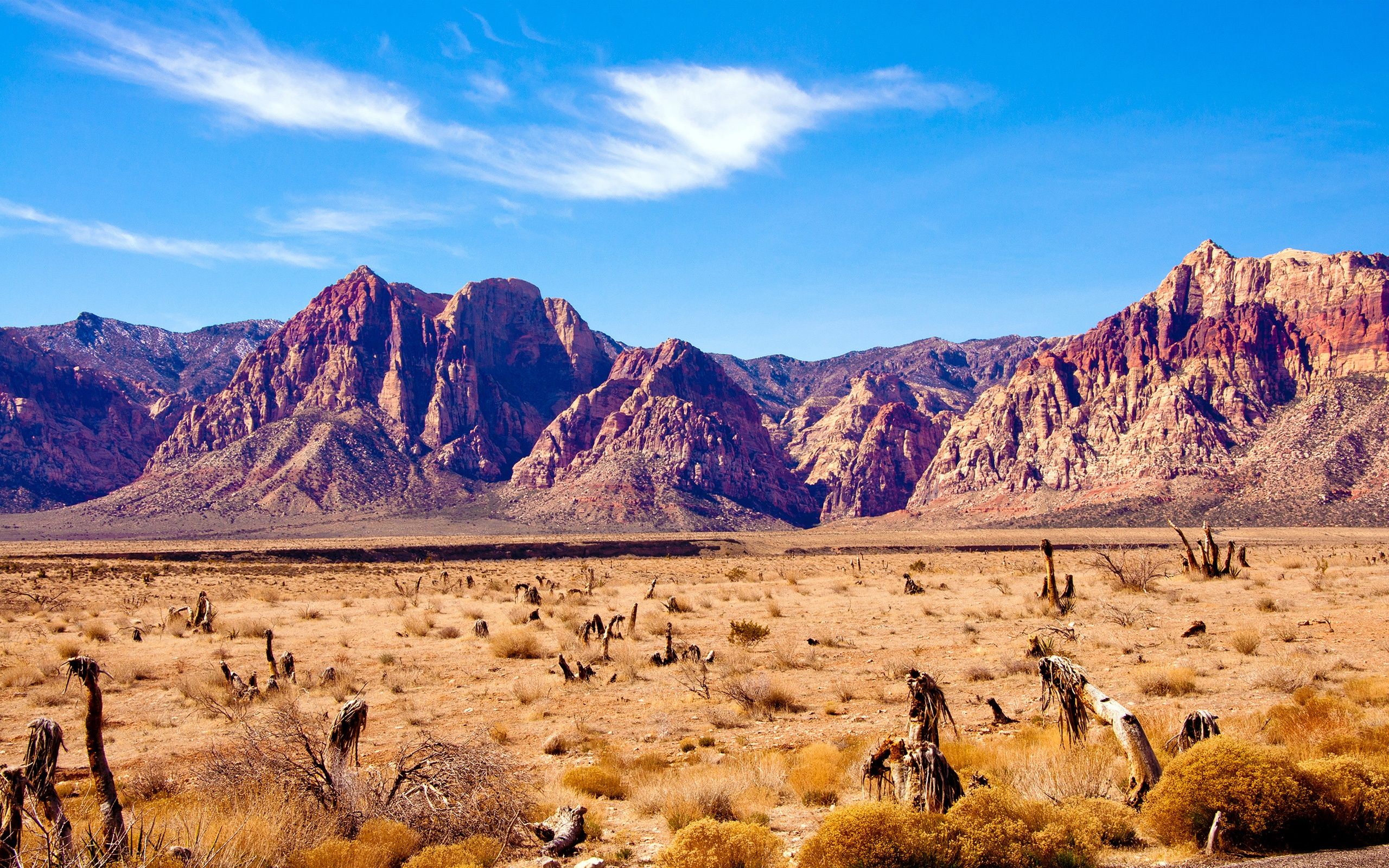 Nevada Desert Rocks Mountains Red Rock Canyon Wallpaper