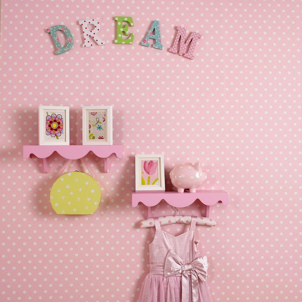 Polka Dot Nursery Wallpaper Petal Pink Hippins For Baby Gifts