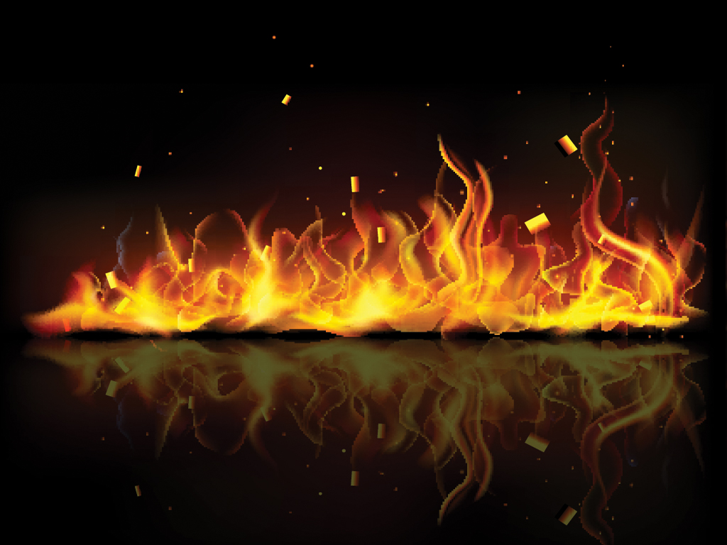 Flames In Fireplace Wallpaper