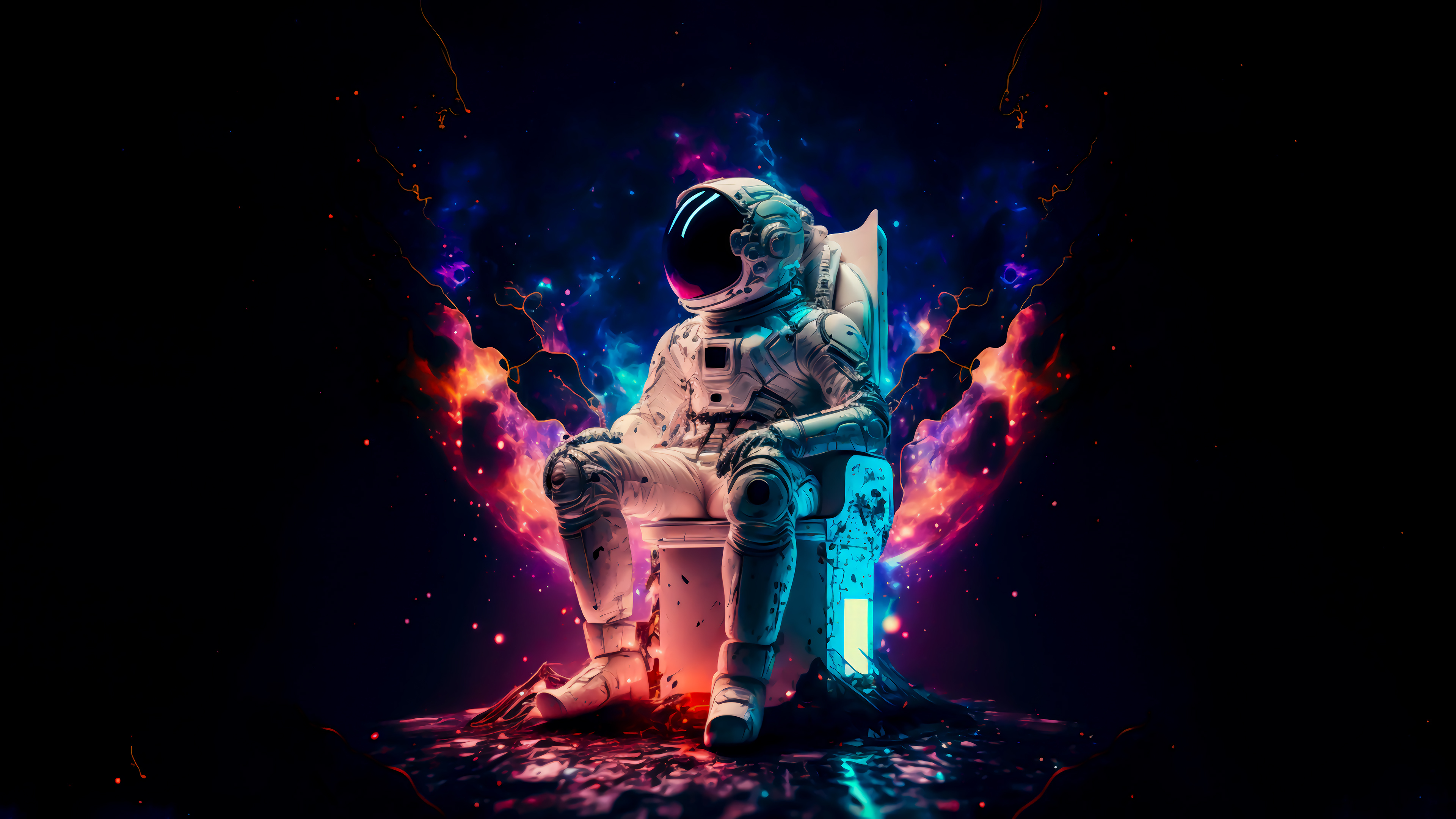 Astronaut Chill Space Colorful 4k Wallpaper