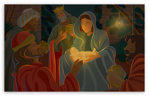 Of Jesus Christ Birth Digital Wallpaper Black