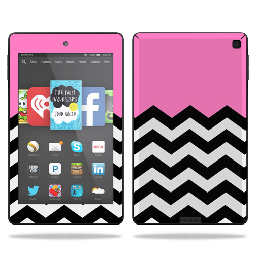 Skin Decal Wrap For Amazon Kindle Fire HD Sticker Pink Chevron