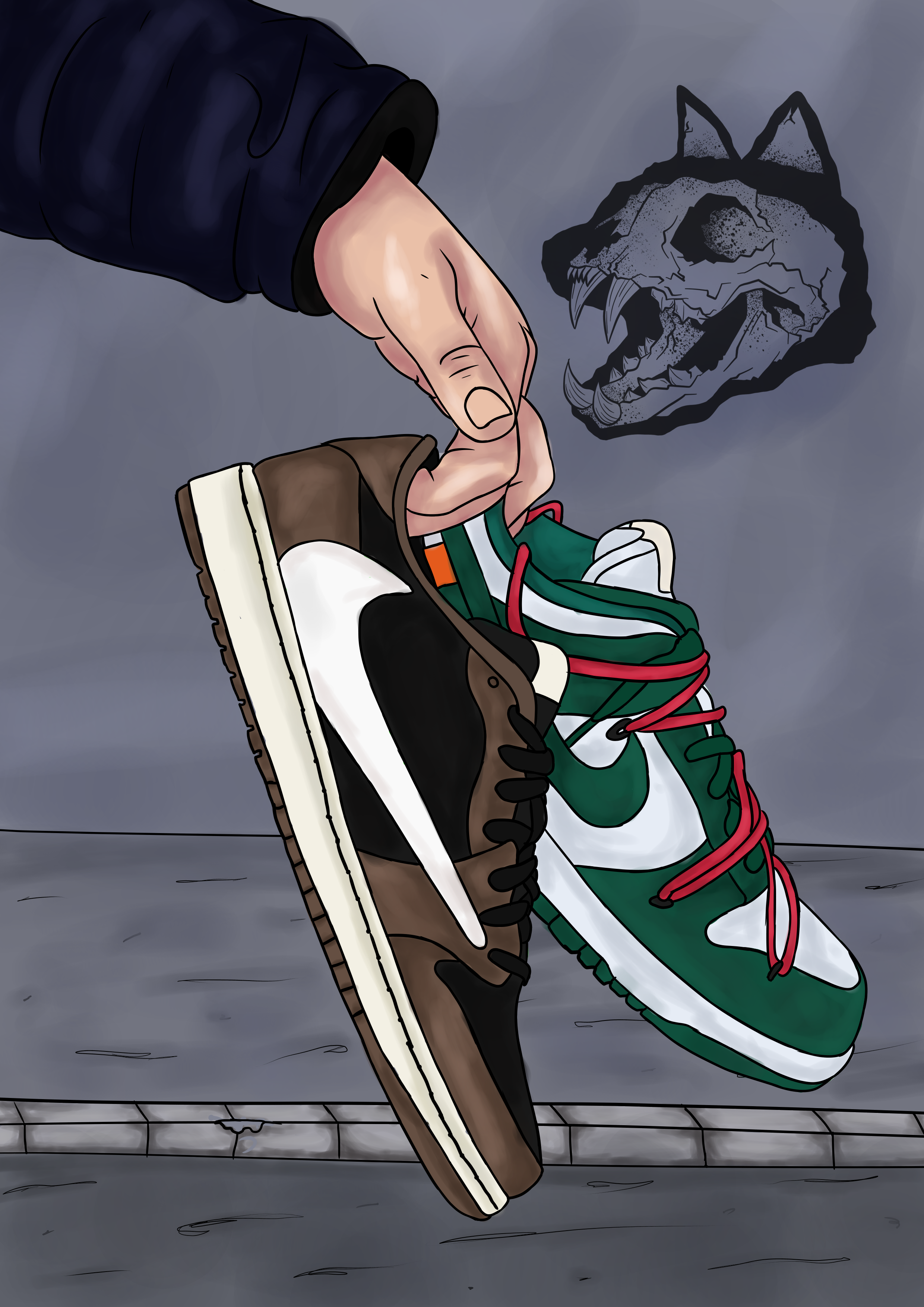 Nike Sb Dunk Low Wallpaper Hypebeast Art Sneaker Cartoon