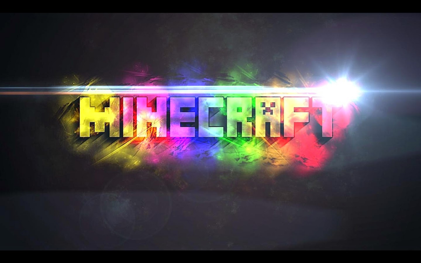 Colorful Minecraft Logo on a Dark Background