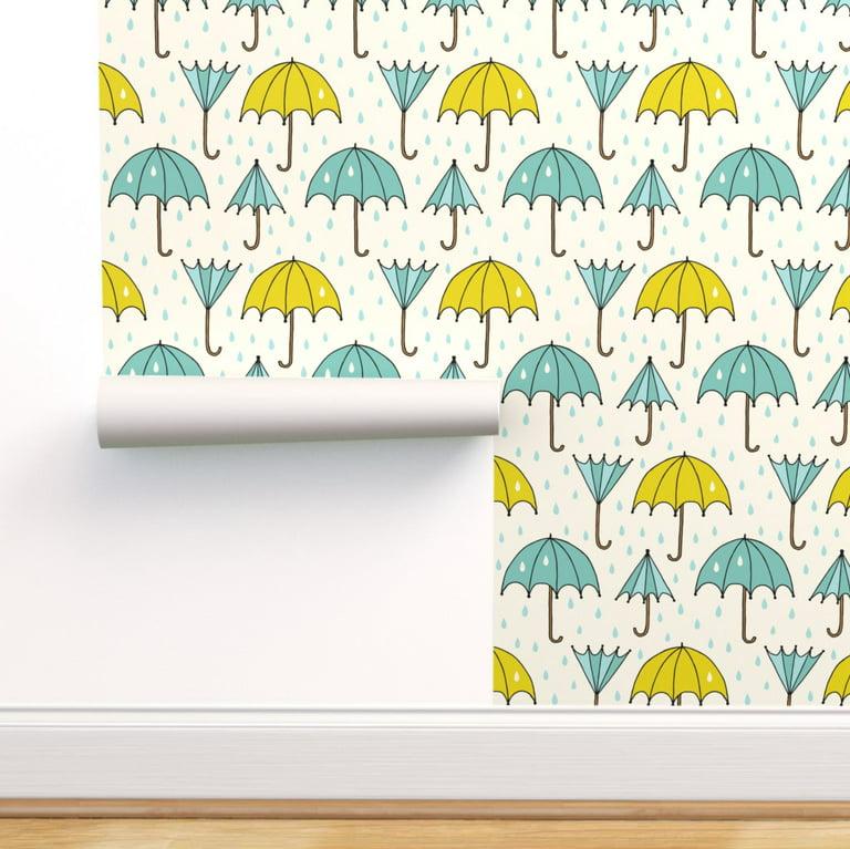 Peel Stick Wallpaper 12ft X 2ft Umbrella Day Rain Raindrops