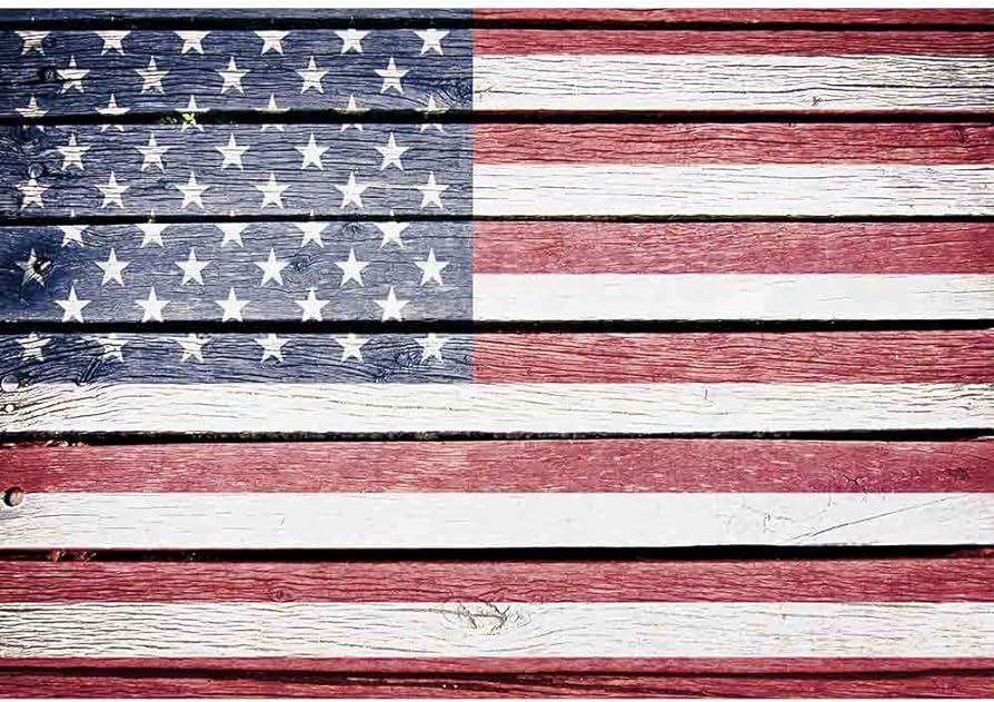 Amazon Wall26 Usa American Flag Painted On Old Wood Plank