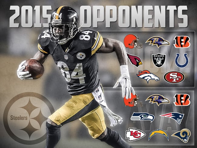 2015 Steelers Home and Away Opponents