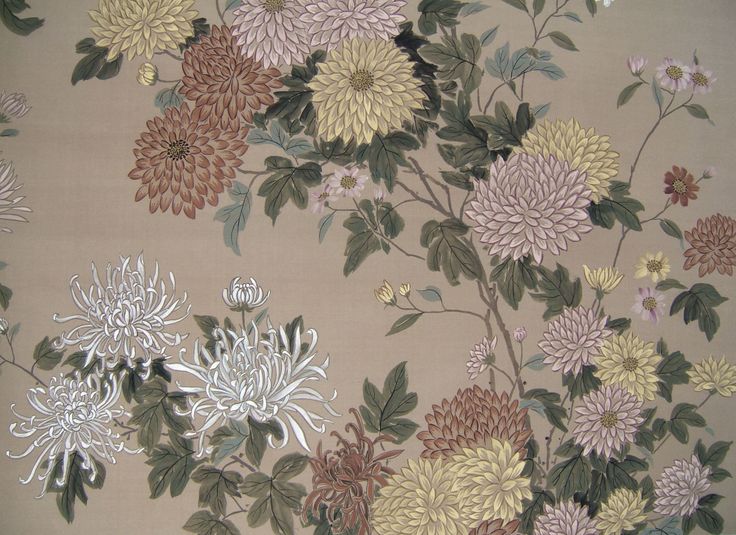Muted But Beautiful Handmade Wallpaper Floral Pattern Crysantha