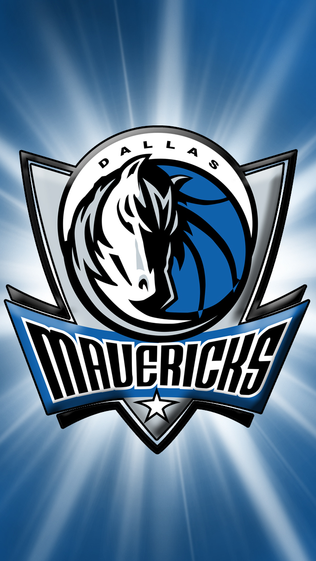 Dallas Mavericks Shine Logo Blue Background iPhone Wallpaper HD