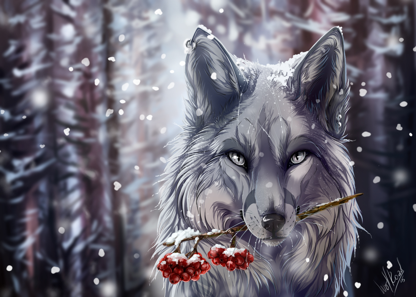 Fantasy Winter Wolf Wallpaper Dreamlovewallpaper