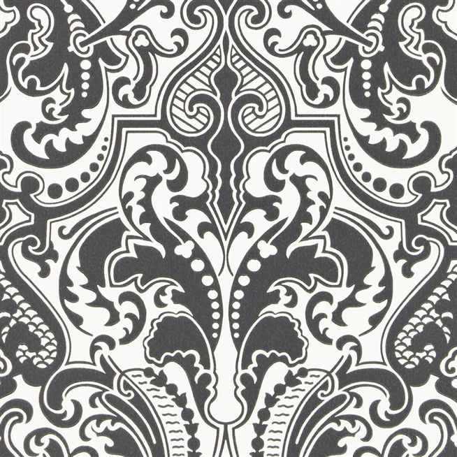 Gwynne Damask Charcoal Wallpaper Ralph Lauren