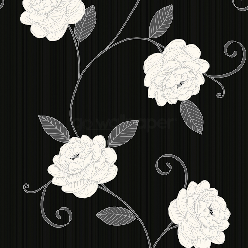 Debona Puccini Black And White Floral Wallpaper