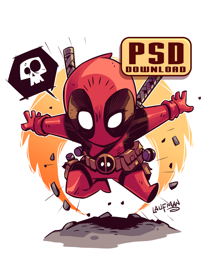 Chibi Deadpool PSD by DerekLaufman