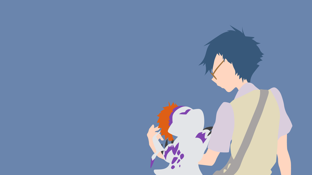 Joe And Gomamon From Digimon Minimalist Wallpaper