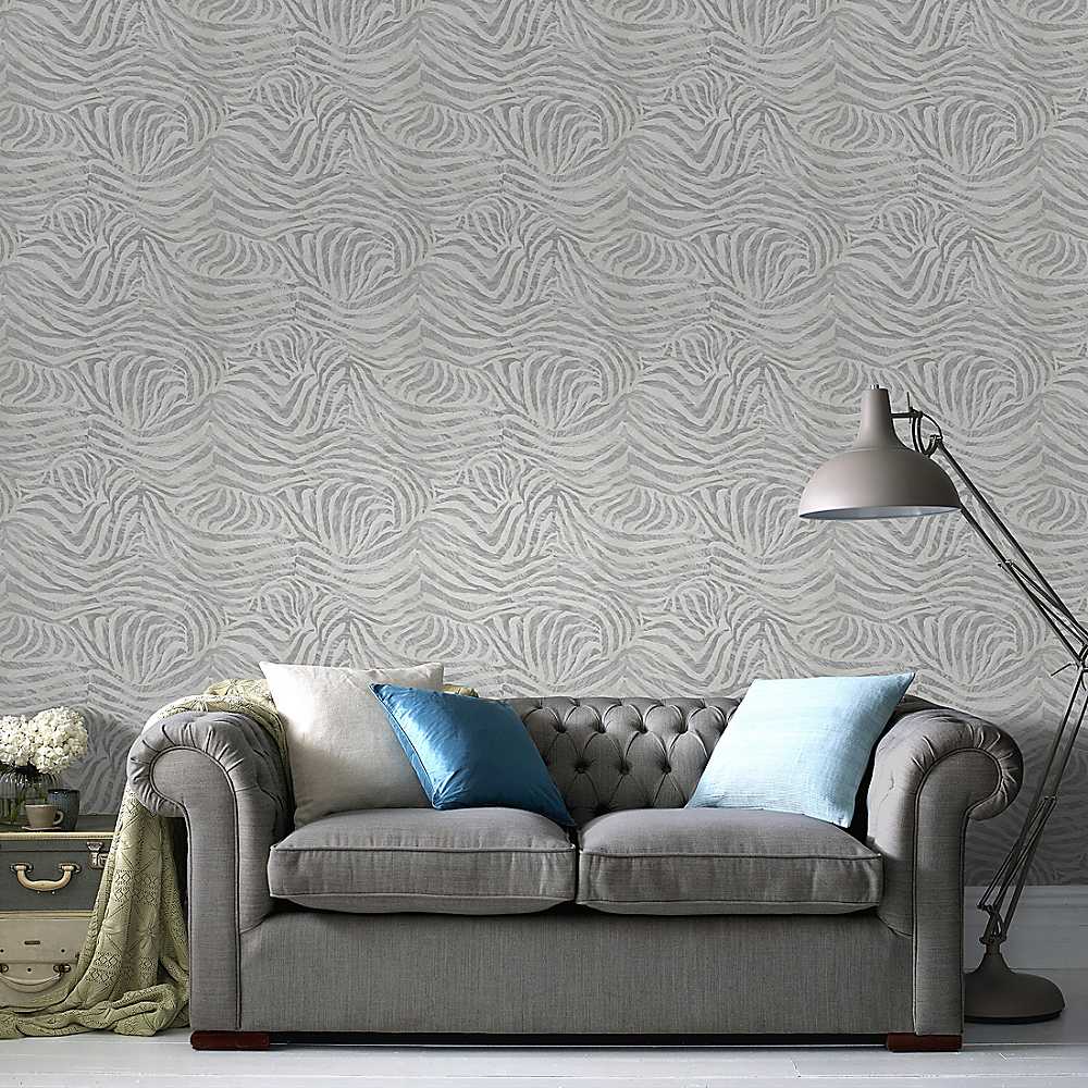 Zebra Wallpaper By Graham Brown White Grey Look Again