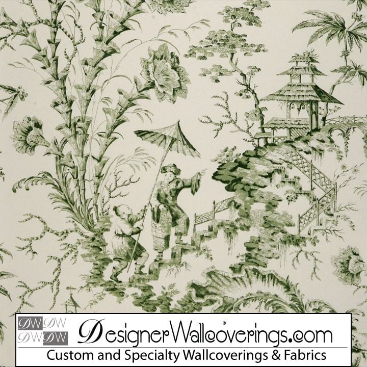 Asian Pagoda Toile Wallpaper [PAL 42046] Designer Wallcoverings