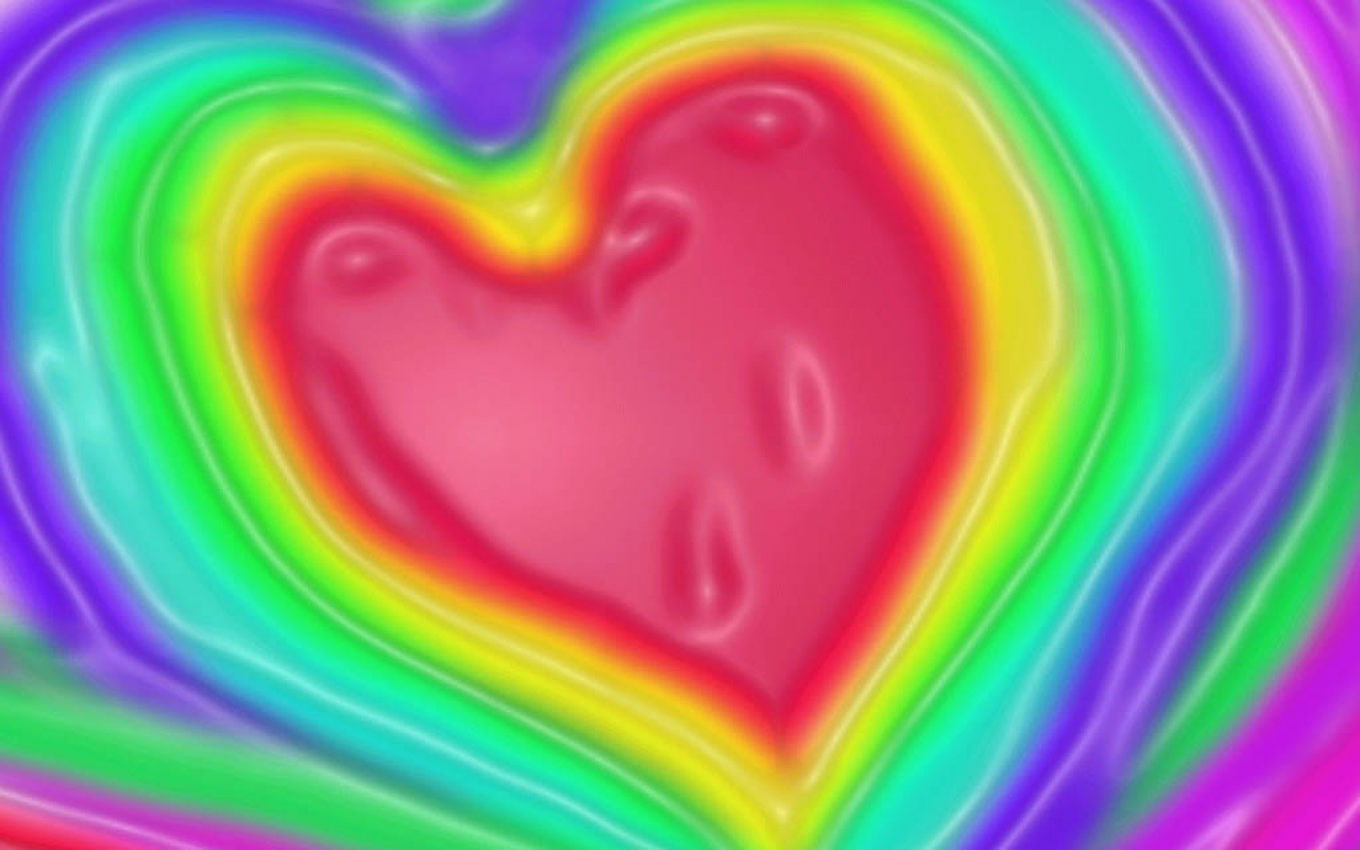 Rainbow Love Heart Wallpaper HD High Resolution