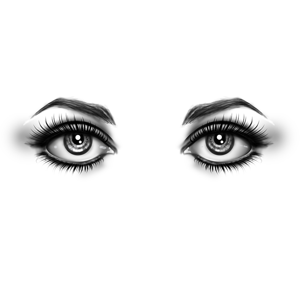 Desktop Wallpaper Eyes Eyelash Lash Staring Painting Art White