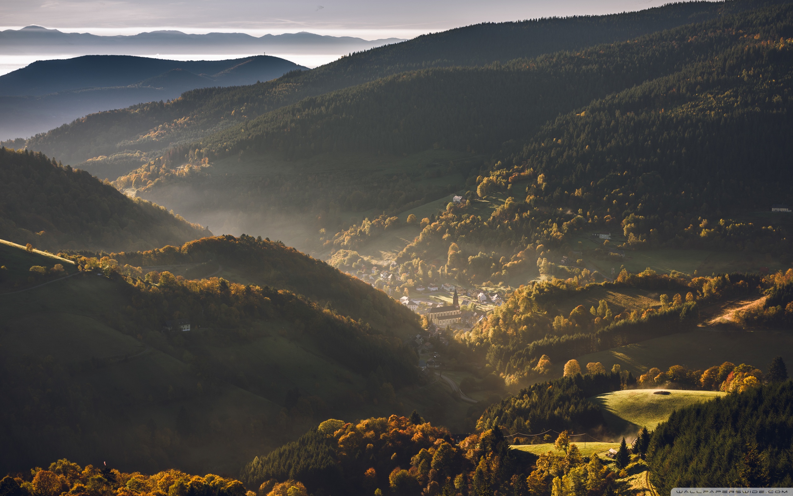 Vosges Mountains Alsace France Autumn 4k HD Desktop