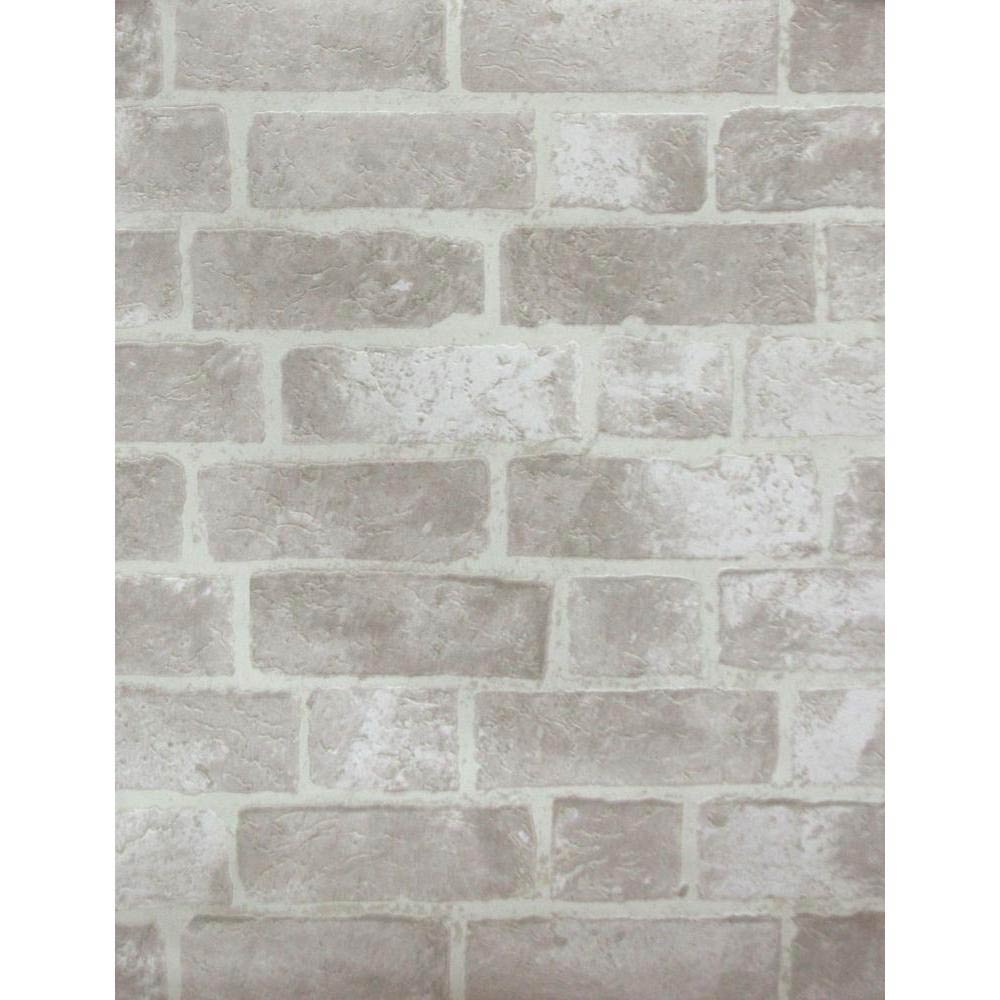 White Brick Wallpaper Grasscloth