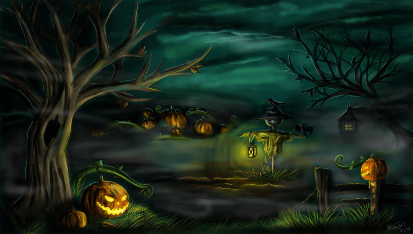Free Halloween 2013 Backgrounds Wallpapers 1353x768