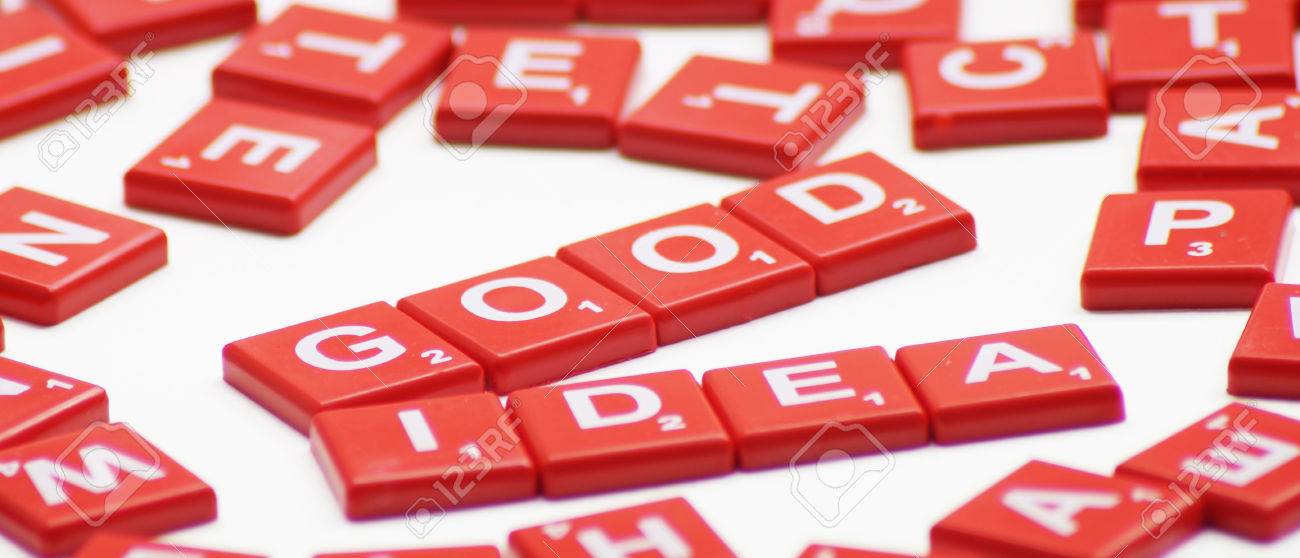 Good Idea Word With Crossword Background Stock Photo Picture And