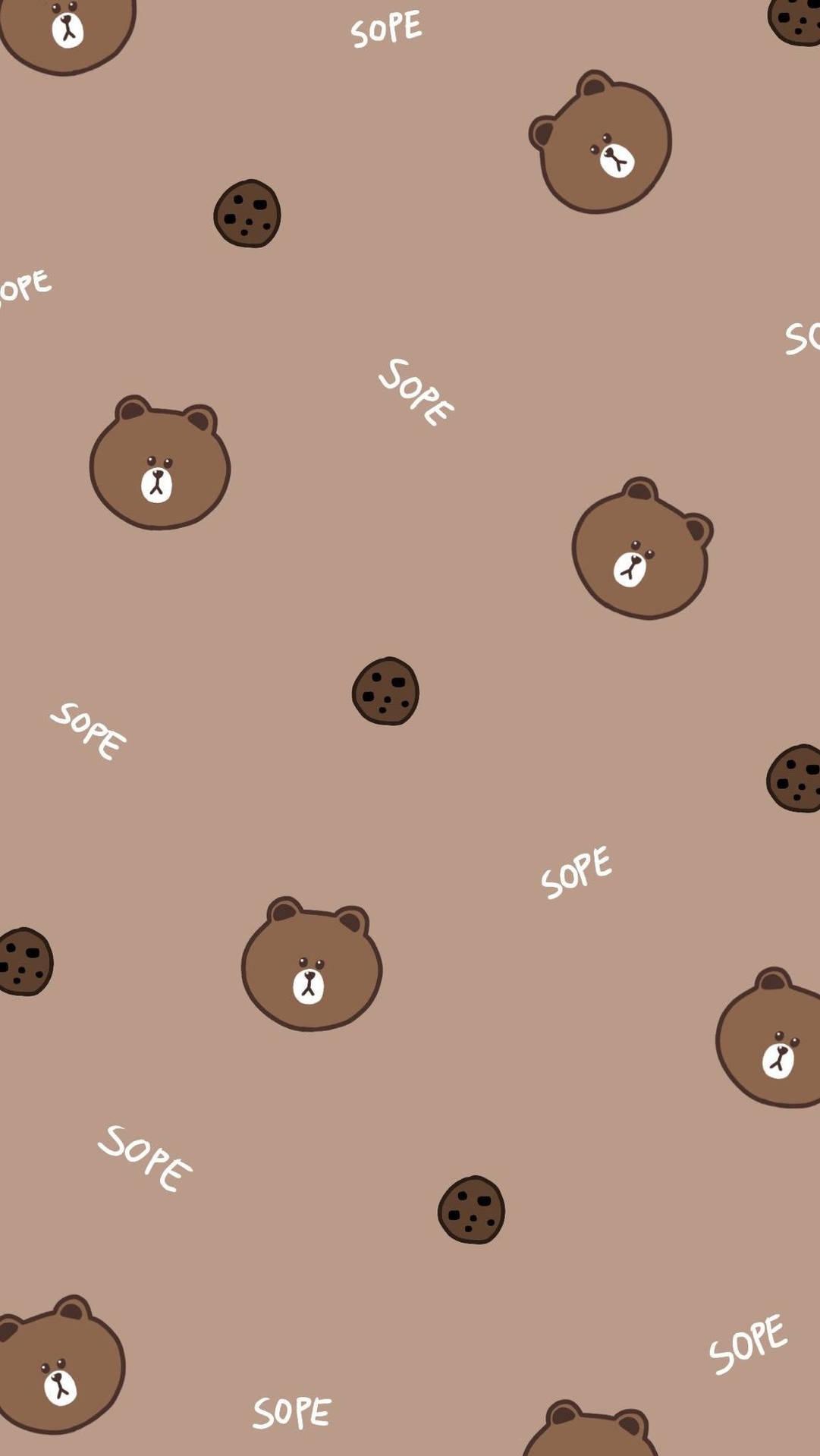 Adorable Brown Korean Bear Portrait Wallpaper
