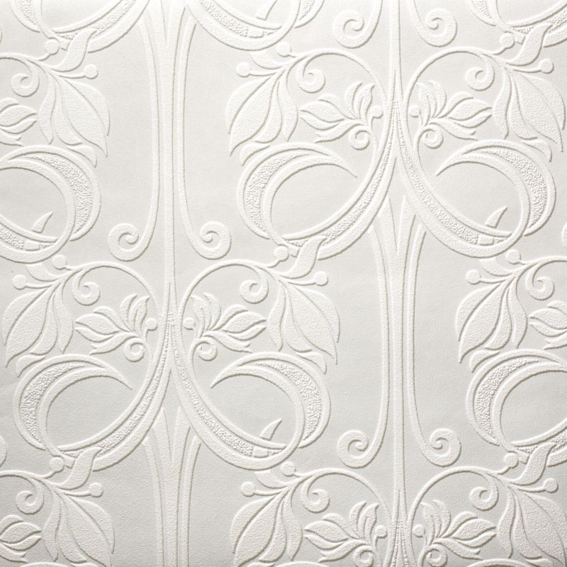 Wallpaper In White With Vinyl Finish By The B Q Selection Of