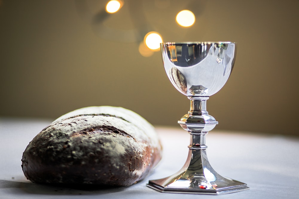 Gray Stainless Steel Chalice And Bread Bun Photo Upper Hutt