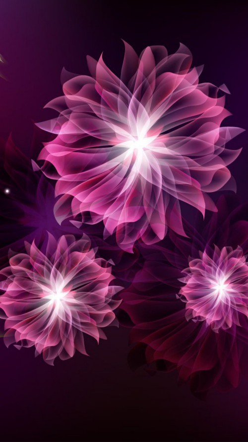 Apple iPhone Wallpaper With 3d Aster Flower In Purple HD