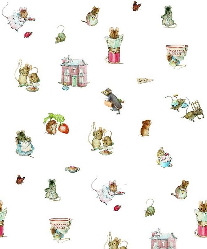 Amis De La Souris Peter Rabbit Lace Wallpaper