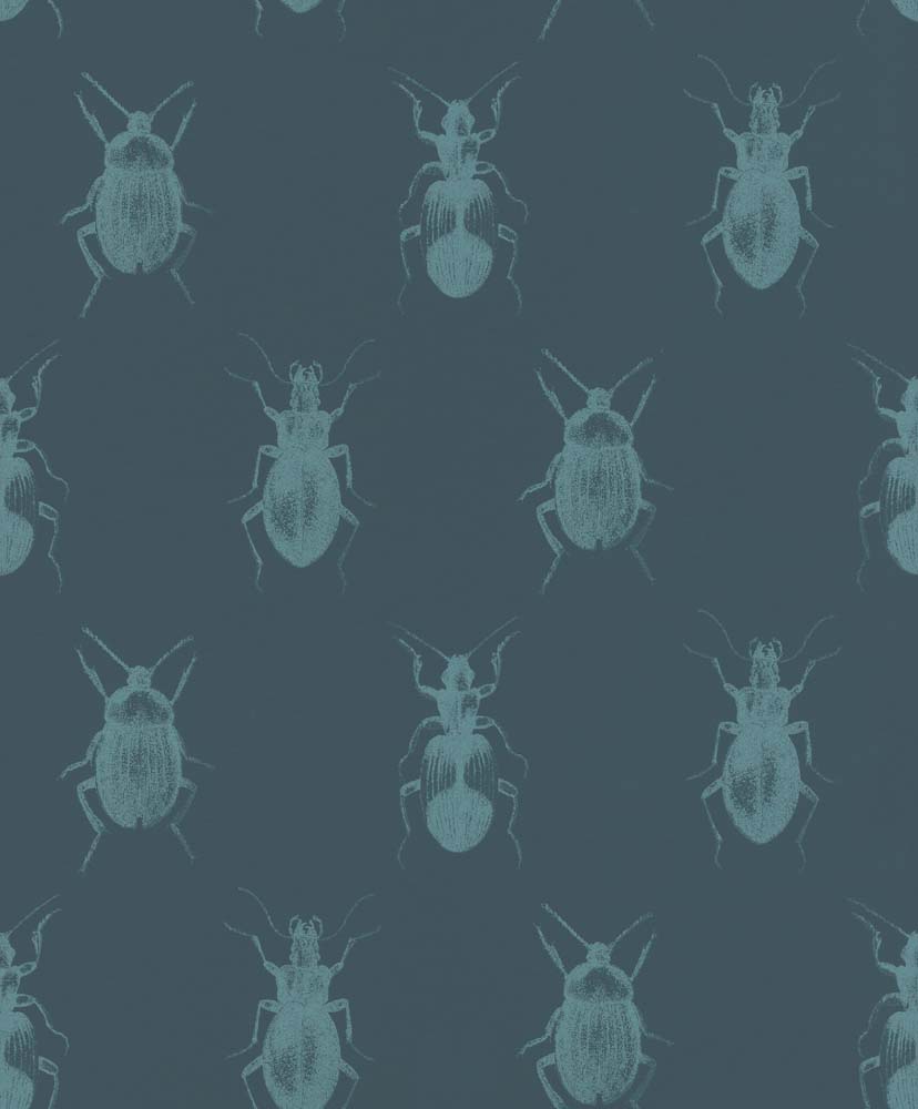 Wallpaper Insects Bugs Dark Blue Rasch Textil