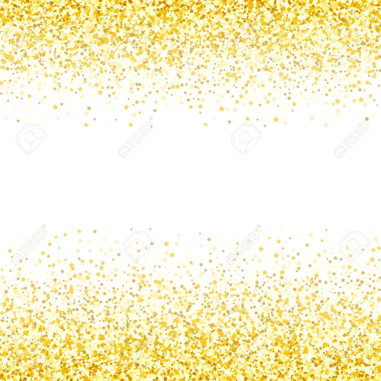 Gold Glitter Background Golden Sparkles On White