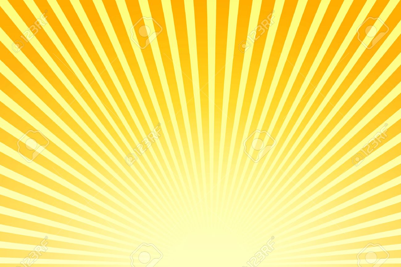 Illustration Shiny Sunbeams Bright On Yellow Background
