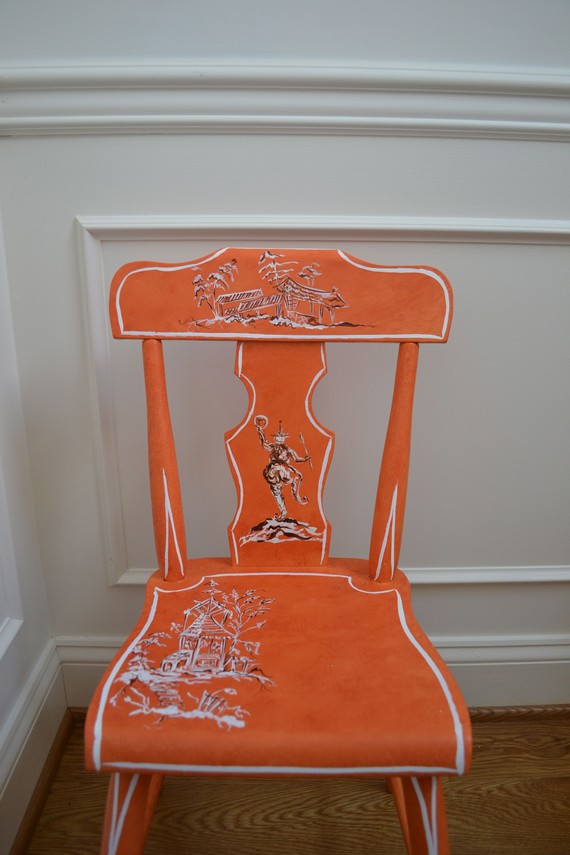 Meredith Scott Orange Chinoiserie Child S Chair