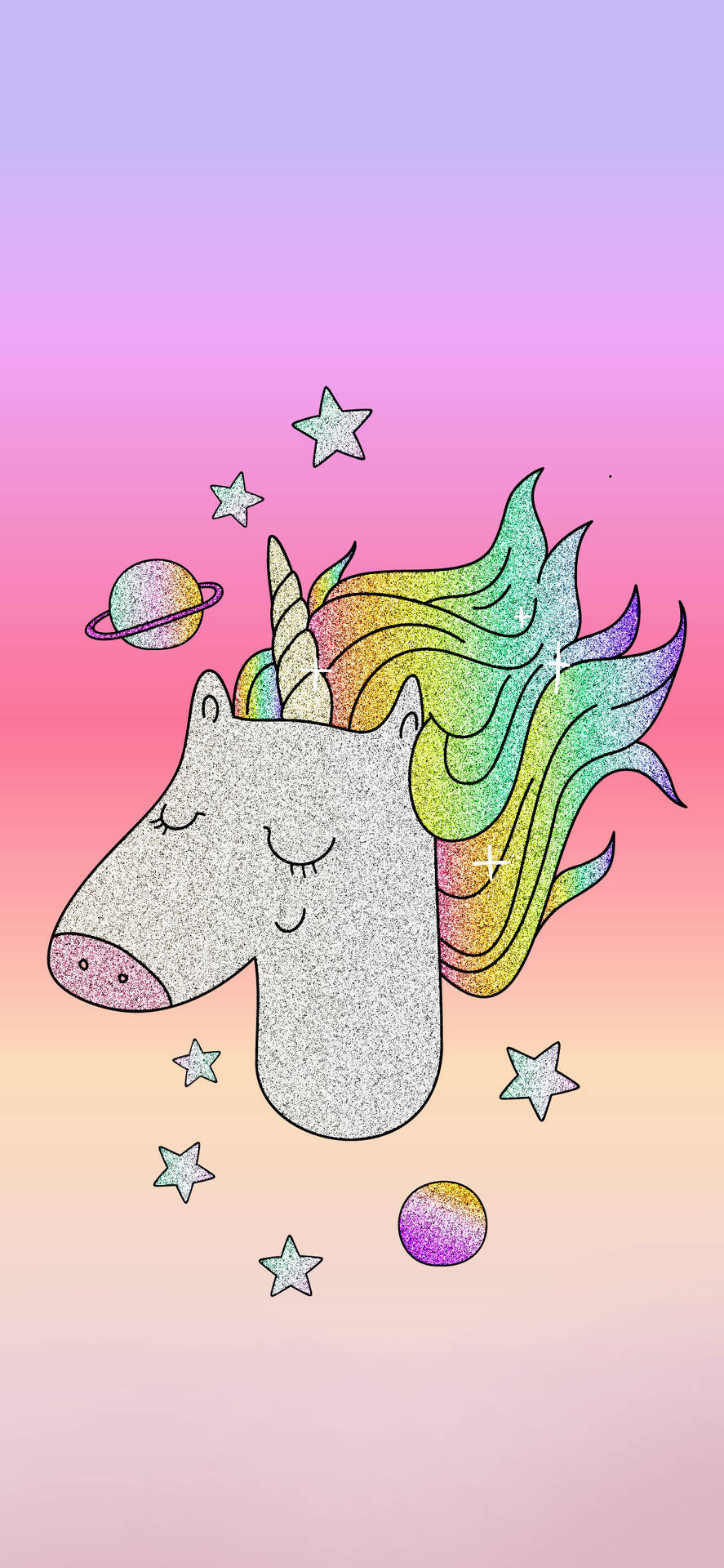 Glitter And Unicorns With Planet Mywsabopgw8jpmhn Wallpaper