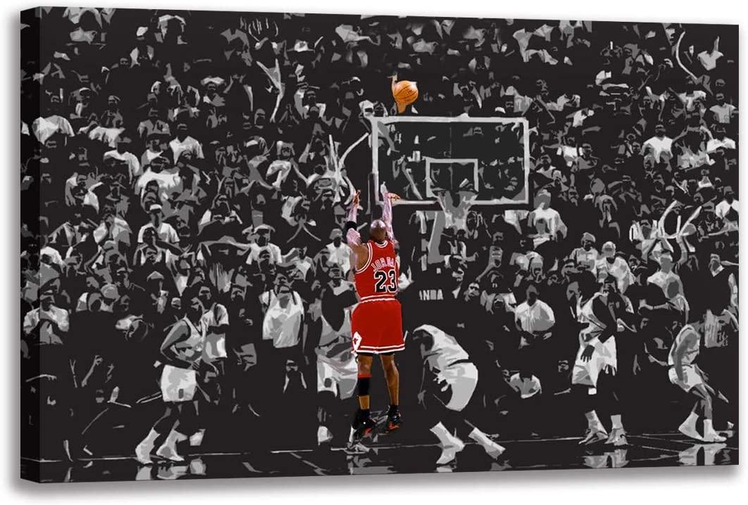 Michael Jordan 98 Finals Last Shot Canvas Painting Wall Art Poster