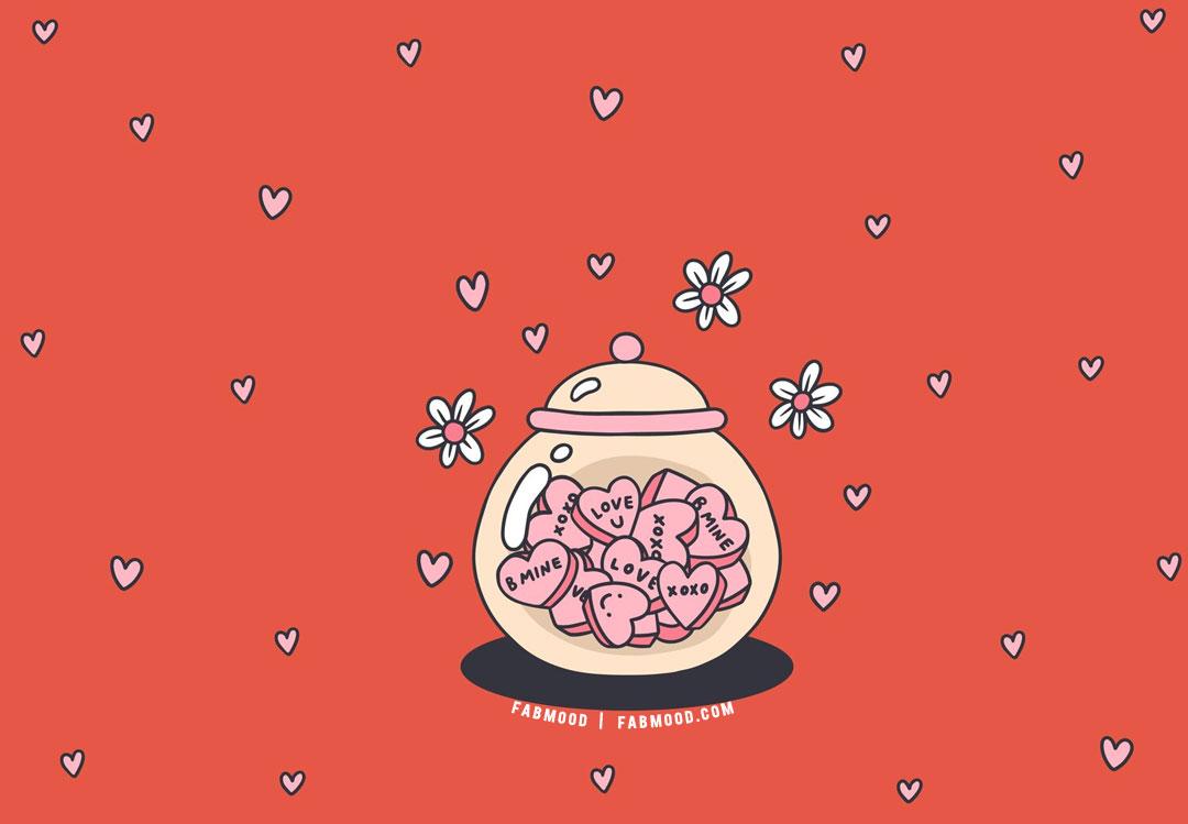 Jar full of hearts Wallpaper