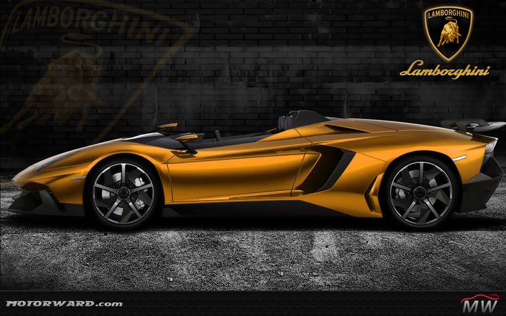 Gold Lamborghini Aventador J