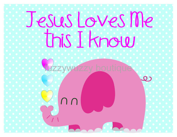 Items Similar To Jesus Loves Me Pink With Teal Background Printable