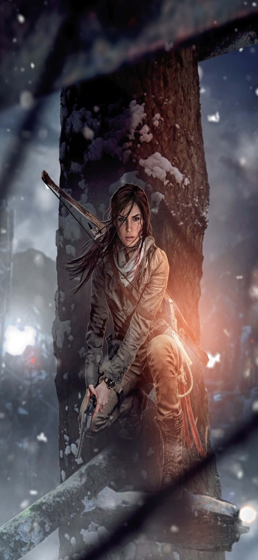 iPhone X Rise Of The Tomb Raider Background Wallpaper
