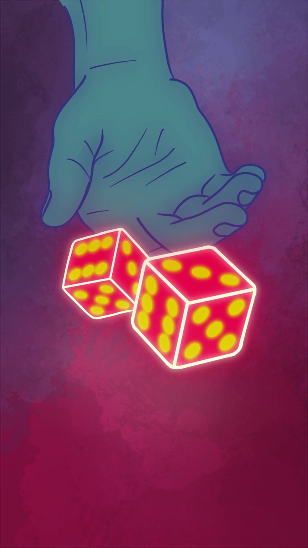 Dice Neon Aesthetic iPhone Wallpaper