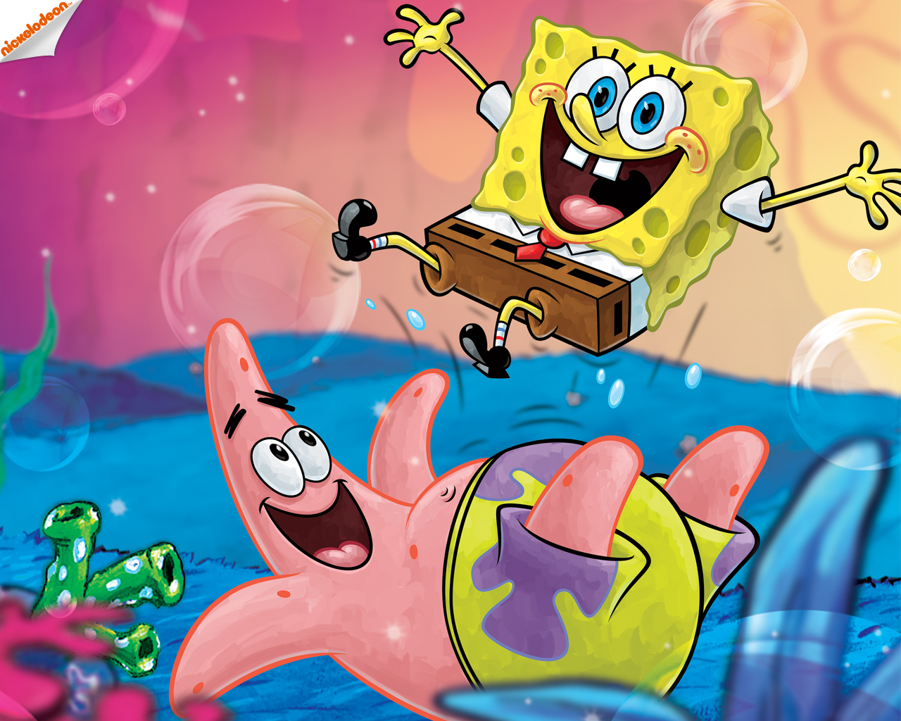 Patrick Star And Spongebob Squarepants Wallpaper