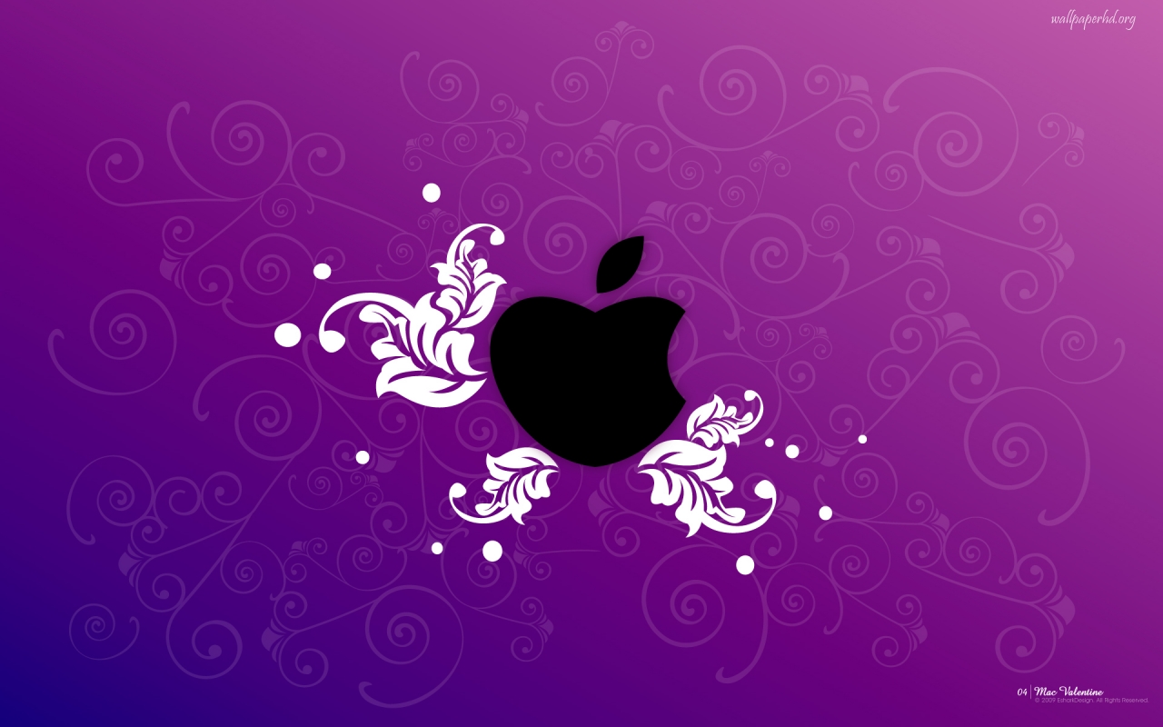 Purple Apple Love Background Wallpaper