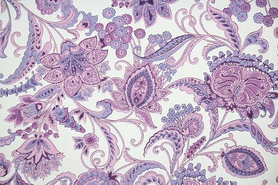 S Retro Wallpaper Vintage Purple And Lavender Paisley Floral